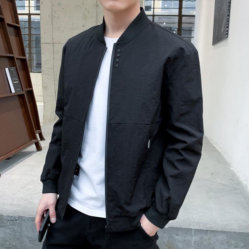 NEW LAKE男装夹克2020秋季新款韩版潮流秋装上衣男士休闲外套冬季棒球服男夹克图片