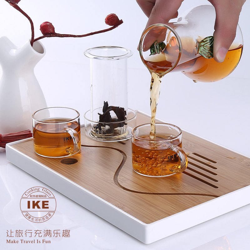 IKE高硼硅玻璃旅行茶具 干泡台茶具套装 办公茶具套装 会议礼品