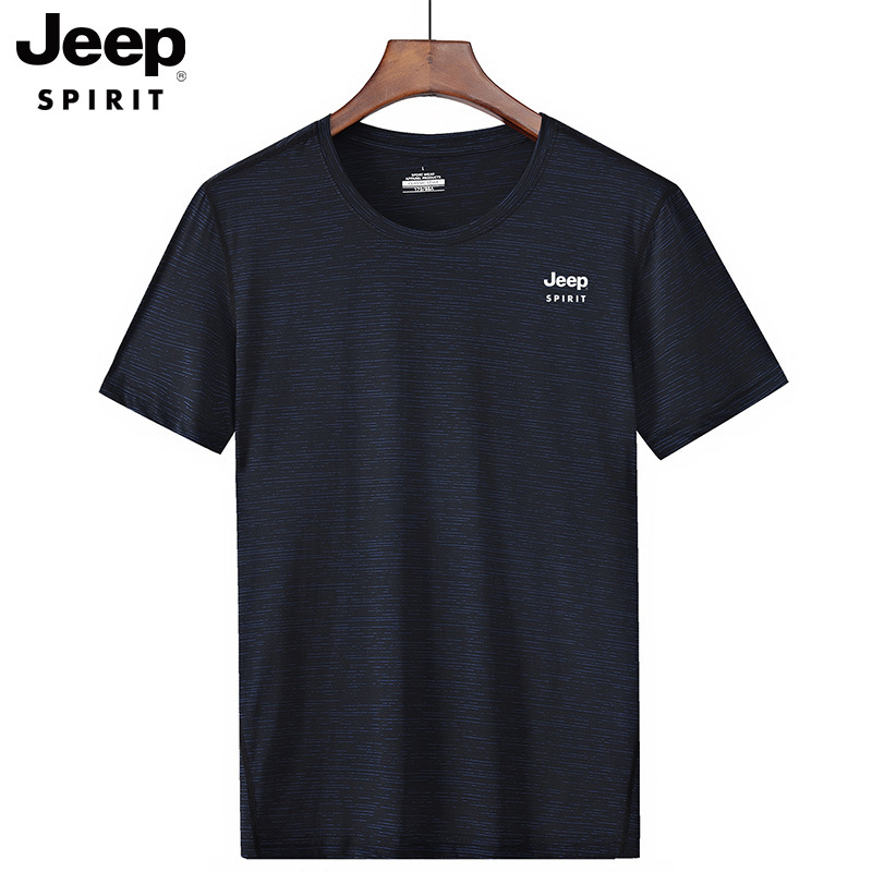 JEEP圆领短袖t恤男夏季新品休闲时尚百搭宽松舒适速干T恤衫潮男装