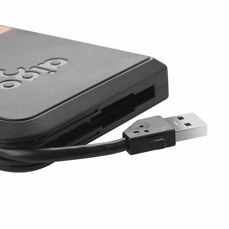爱国者（aigo）USB3.0 移动硬盘 HD806 黑色 机线一体 抗震防摔 1TB