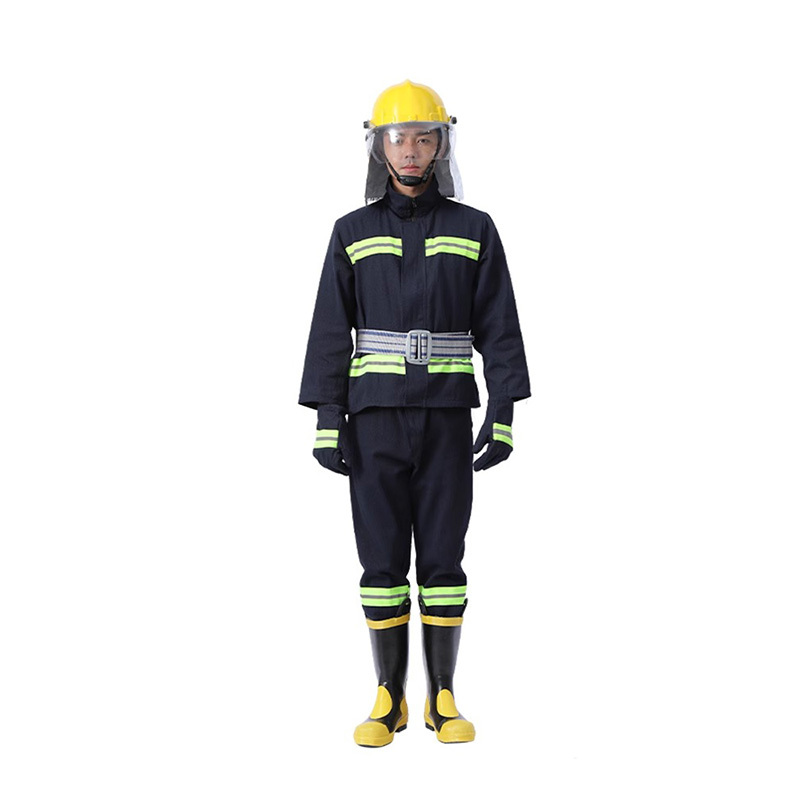 绵冠 消防服加厚夹棉款6件套 消防套装 上下衣服+钢盔+消防鞋+消防帽+手套+腰带高清大图