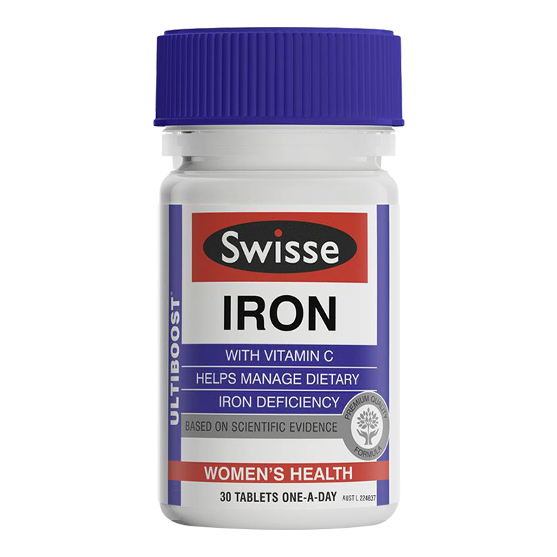 Swisse铁片铁营养片30片/瓶装 澳洲进口铁 红润肌肤孕妇可用 膳食营养补充剂