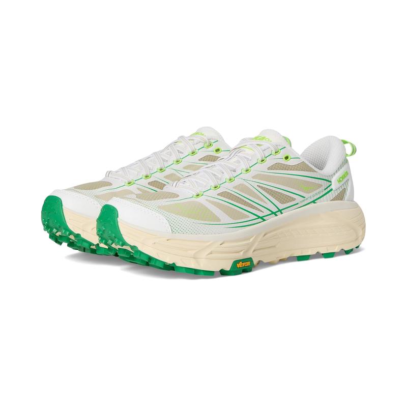 Hoka One One跑步鞋男支撑缓震适应地形抓地力强舒适贴合 White/Fresh_Cut_Grass 46