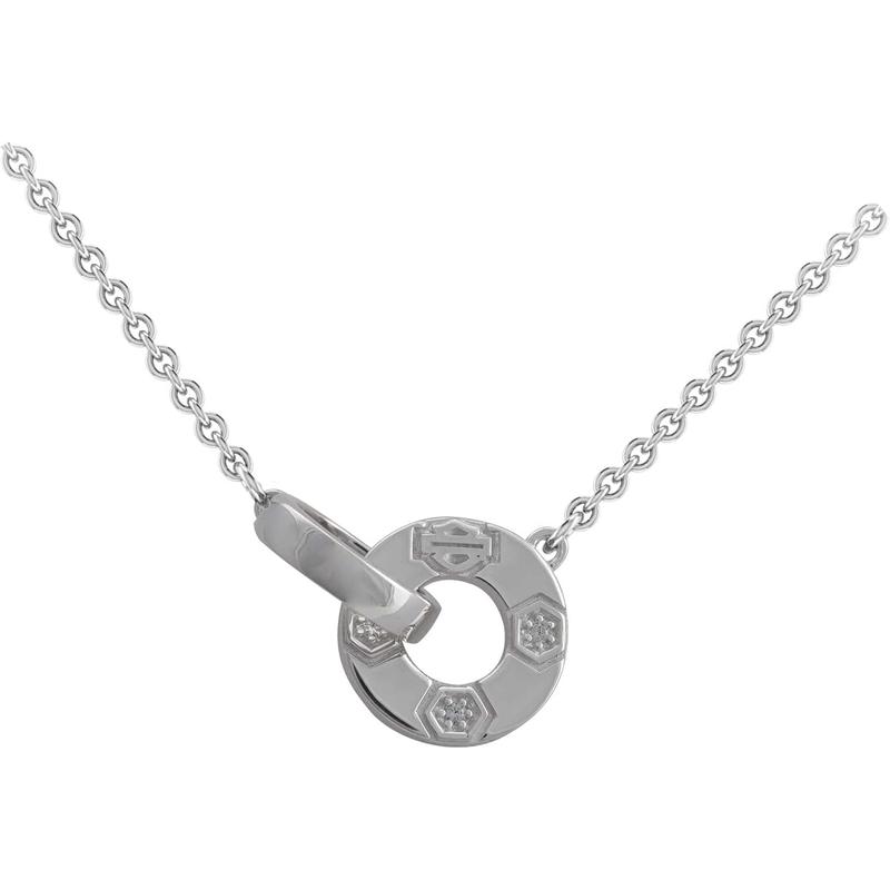 Harley Davidson女款锁扣项链精美互锁设计适合场合 initial