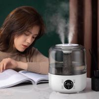 加湿器家用静音卧室大喷雾容量办公室空调孕婴迷你空气香薰机|智能遥控款[白色]+净水滤芯