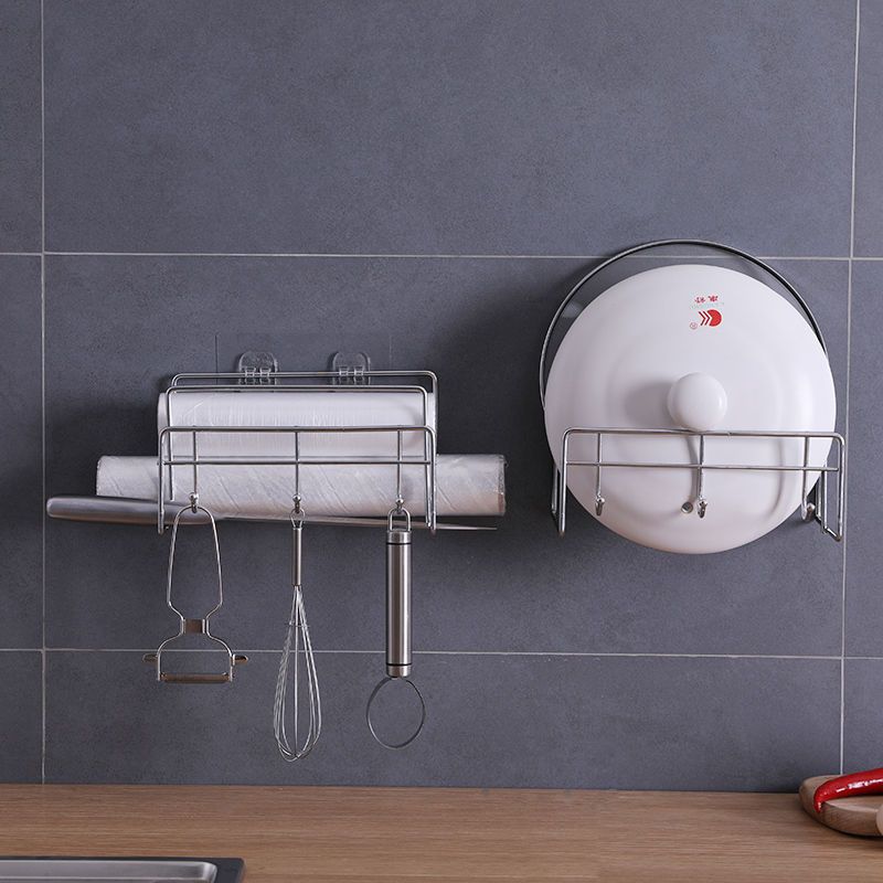 锅盖架多功能厨房架子多层收纳架神器菜板架免打孔挂墙锅盖置物架