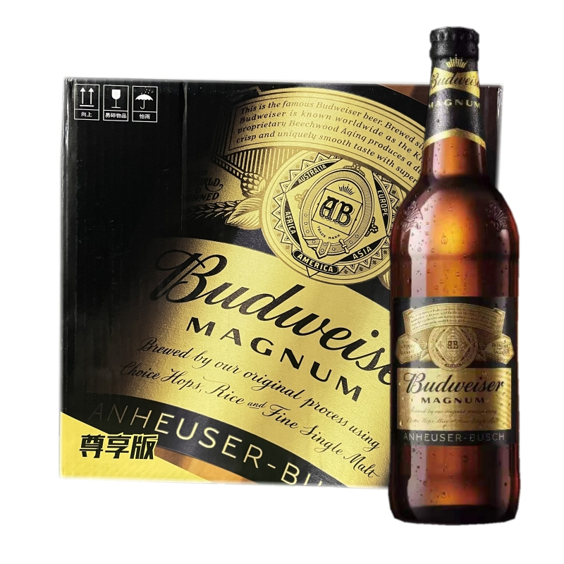 Budweiser/百威黑金啤酒600ml*12瓶整箱装 高度啤酒