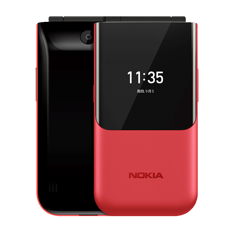 诺基亚nokia诺基亚2720红色双卡双待经典复刻翻盖手机4g热点备用功能