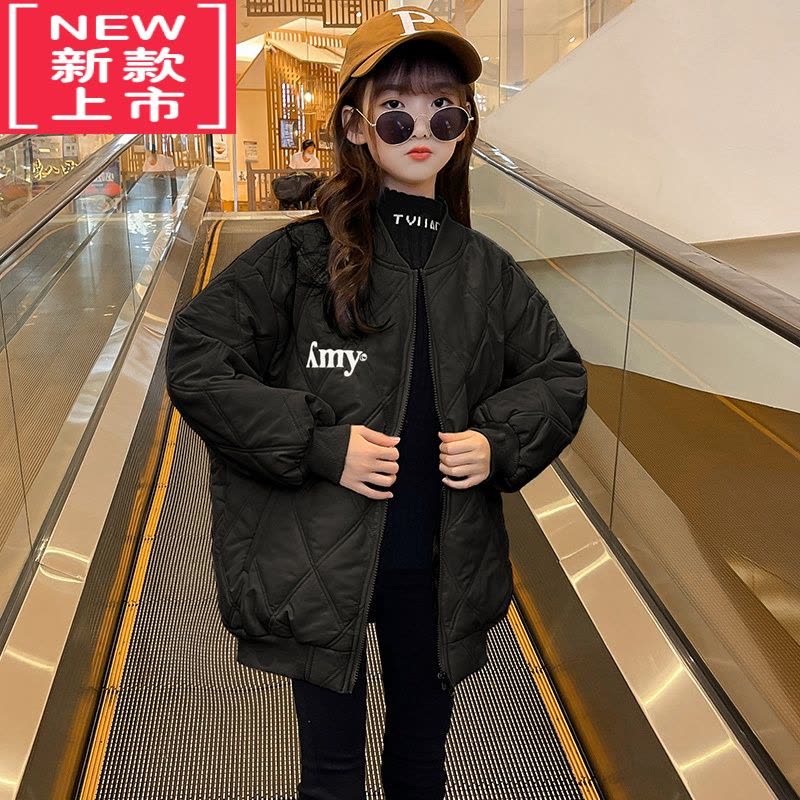 可莉允女童轻薄棉服秋冬款22新款儿童初冬外套棒球服女大童短款棉衣潮图片
