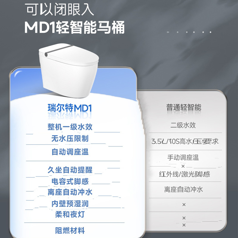 瑞尔特轻智能马桶MD1高清大图