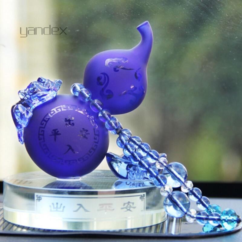 适用于汽车香水座琉璃葫芦元宝香水摆件车载创意精美水晶工艺品