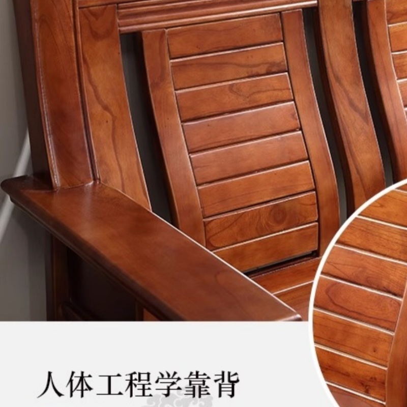 豫龙都实木沙发 单人张高清大图