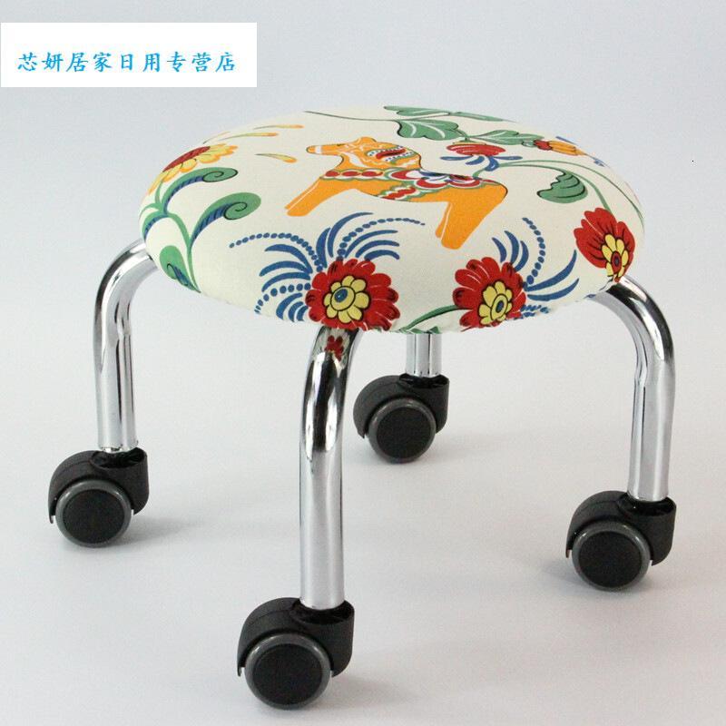 带轮小凳子美缝施工凳圆板凳矮凳带娃凳学步凳滑轮凳轱辘皮凳快递分拣凳（客户）