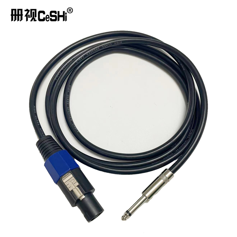 册视6.5对欧姆头工程音响线6.35转大二芯插头护套线10米条高清大图