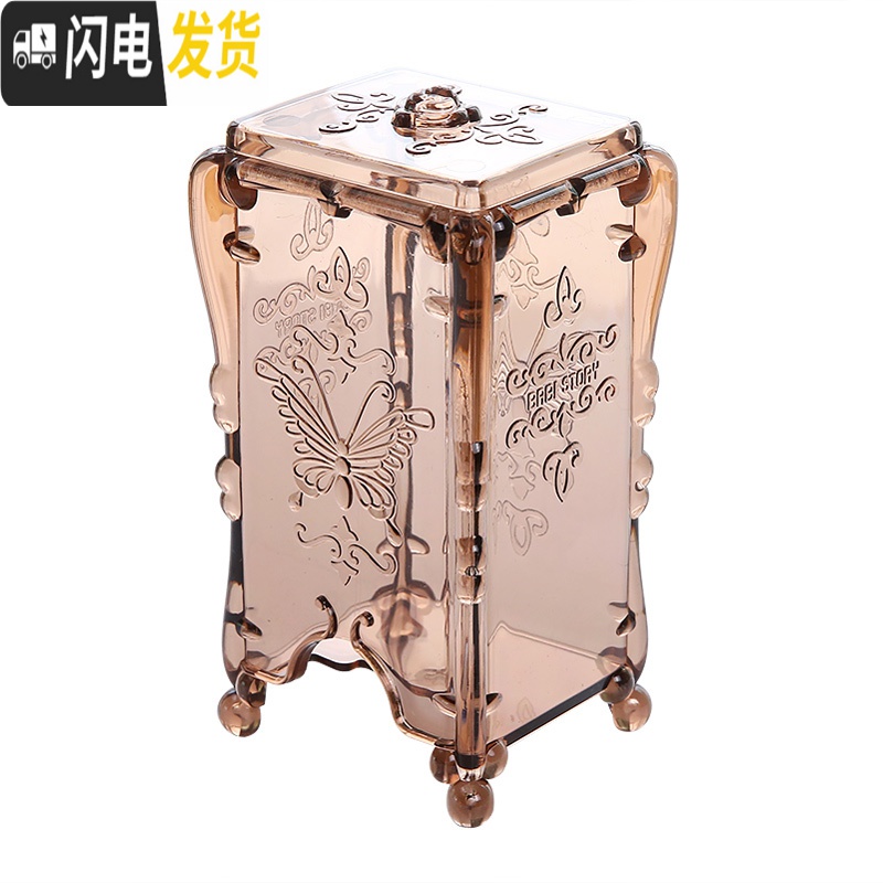 三维工匠抽取式透明塑料化妆棉盒卧室梳妆台多功能卸妆棉化妆棉收纳盒高清大图