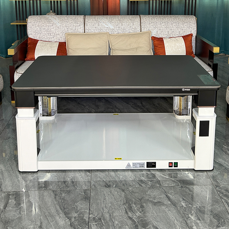 火焰山取暖桌茶几长方形家用app智能控制电暖桌四面取暖高清大图