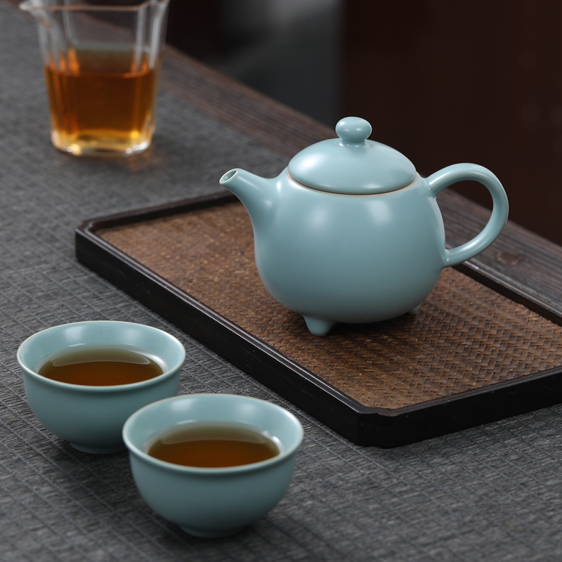 元青茶壶(MULTIPOTENT)汝窑茶壶开片可养陶瓷功夫茶具泡茶壶单壶 贵妃壶180ML高清大图