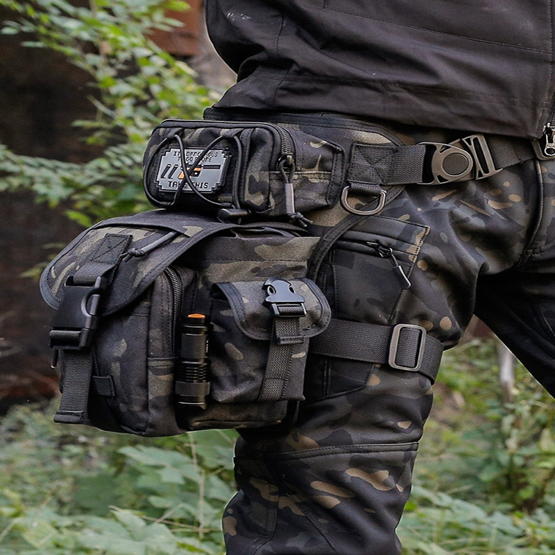 战术腿包闪电客男士骑行摩托车机车多功能绑腿防水路亚户外斜跨包腰包