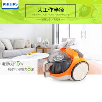 飞利浦(Philips) 家用卧式强力吸尘器FC5822 大吸力无尘袋 集尘桶型 可除螨