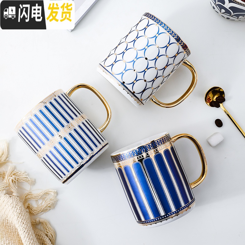 三维工匠水杯杯子陶瓷马克杯带盖勺轻奢大容量北欧ins 咖啡杯创意个性潮流 红色罗马假日带盖勺咖啡器具高清大图