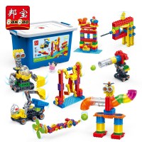 邦宝教育产品拼装积木儿童玩具齿轮系列大颗粒3岁以上STEAM幼儿园早教实践教材教具创客礼物教育实践套装8901-1