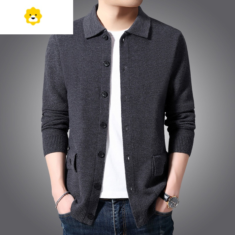fishbasket开衫男士毛衣外套季中年衫休闲外搭针织山爸爸装外穿视频