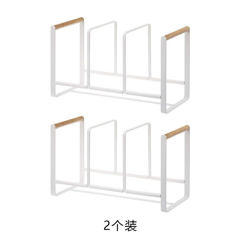 日式厨房橱柜碗碟架沥水架盘子餐具收纳整理置物架置碗架放碗家用收纳层架三维工匠 木柄三格碗碟架2个装