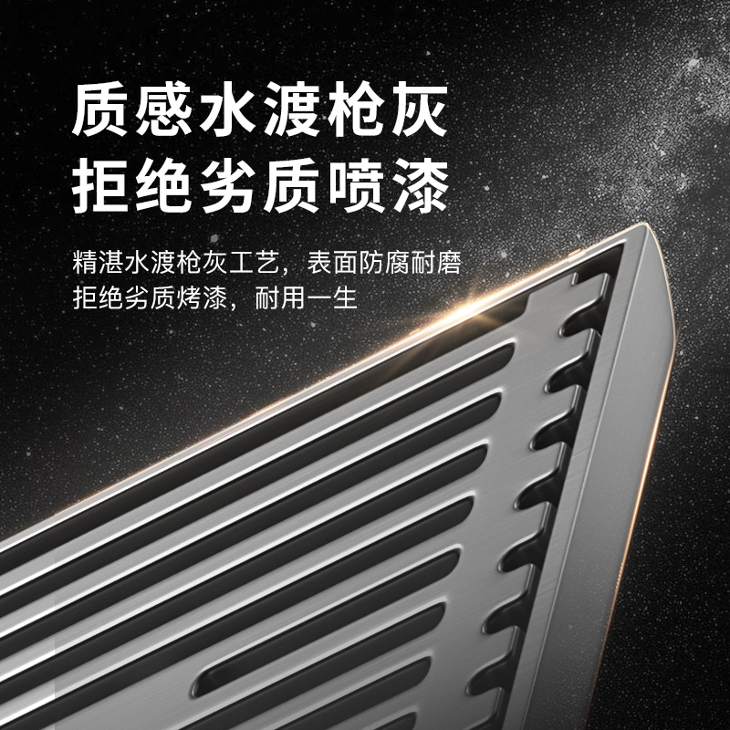 枪灰不锈钢防臭地漏LT-1029 单用直条-浅水