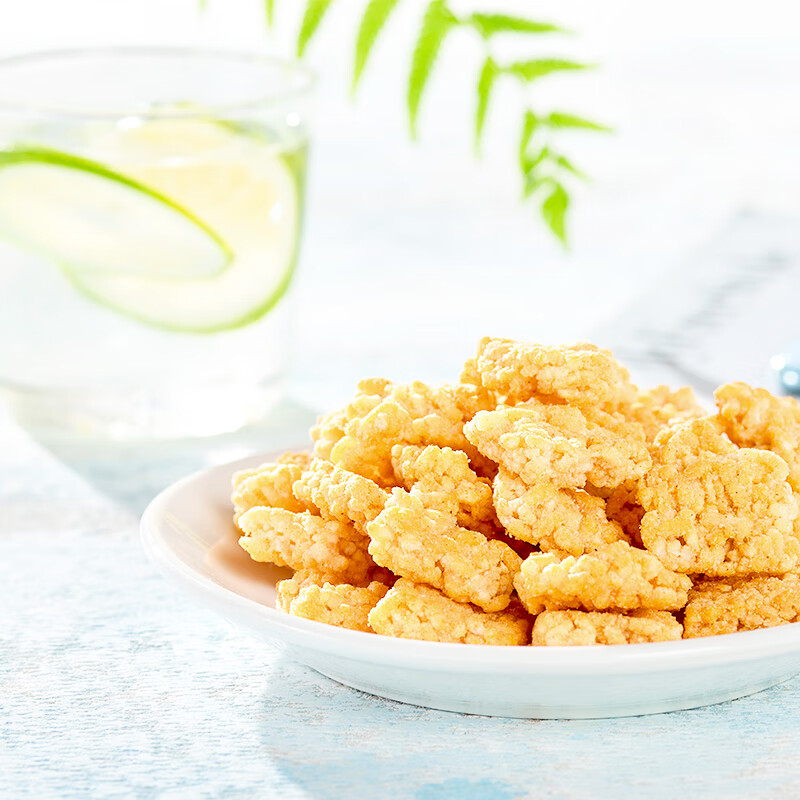 来伊份脆爷糯米锅巴98g麻辣味蟹黄味休闲零食怀旧小吃零嘴膨化 蟹黄味98g*3包高清大图