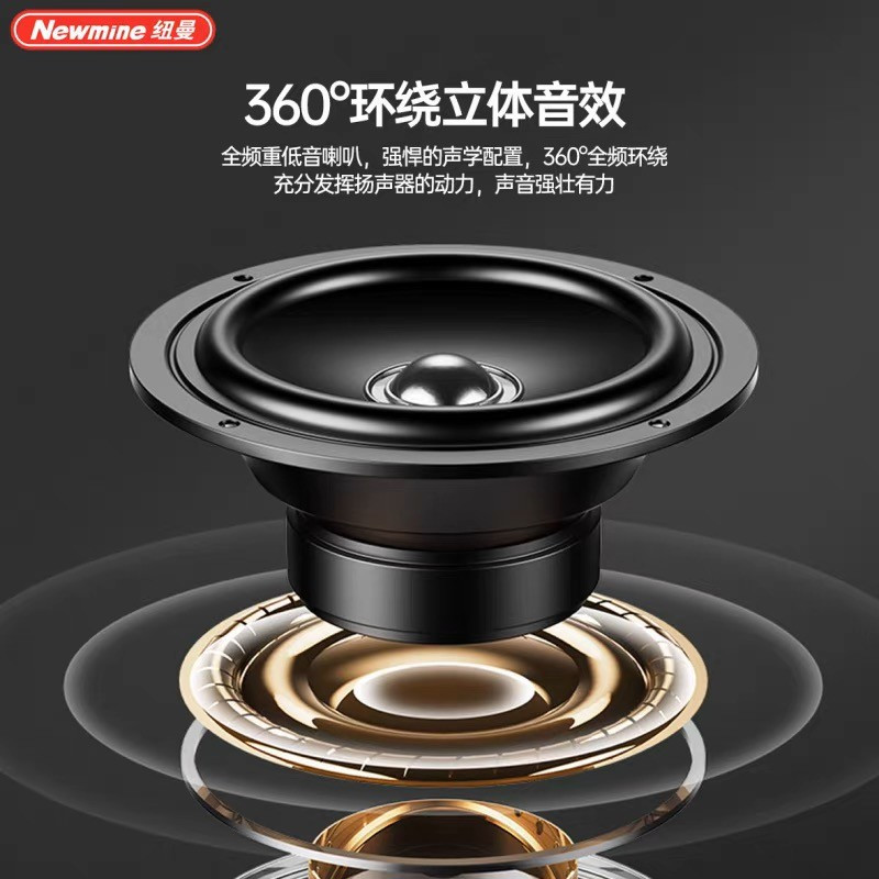 纽曼(Newmine)BT31蓝牙音箱桌面无线音响便携式低音炮户外蓝牙音箱骑行运动家用电脑手机通用 蓝色