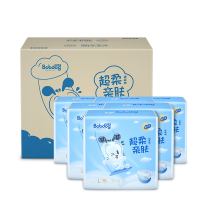 巴布豆（BOBDOG）超柔亲肤纸尿裤L156片箱装 舒爽棉柔婴幼儿纸尿裤 男女宝宝通用尿不湿 L码6包组合装