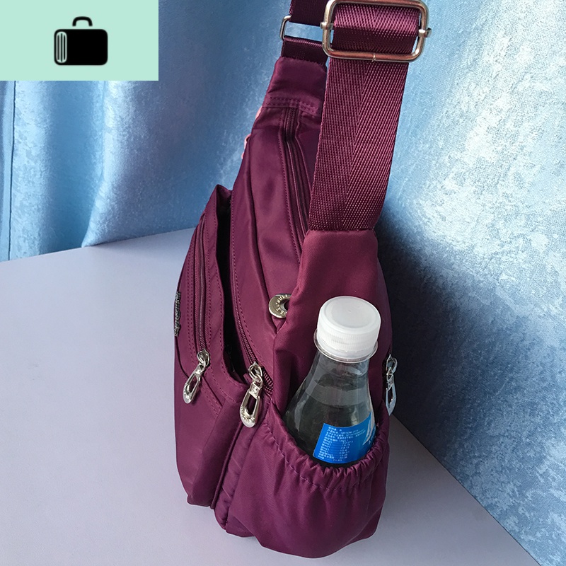 时尚单肩斜挎包2020新款多层女包防水帆布大容量中老年包包妈妈包NEWLAKE高清大图