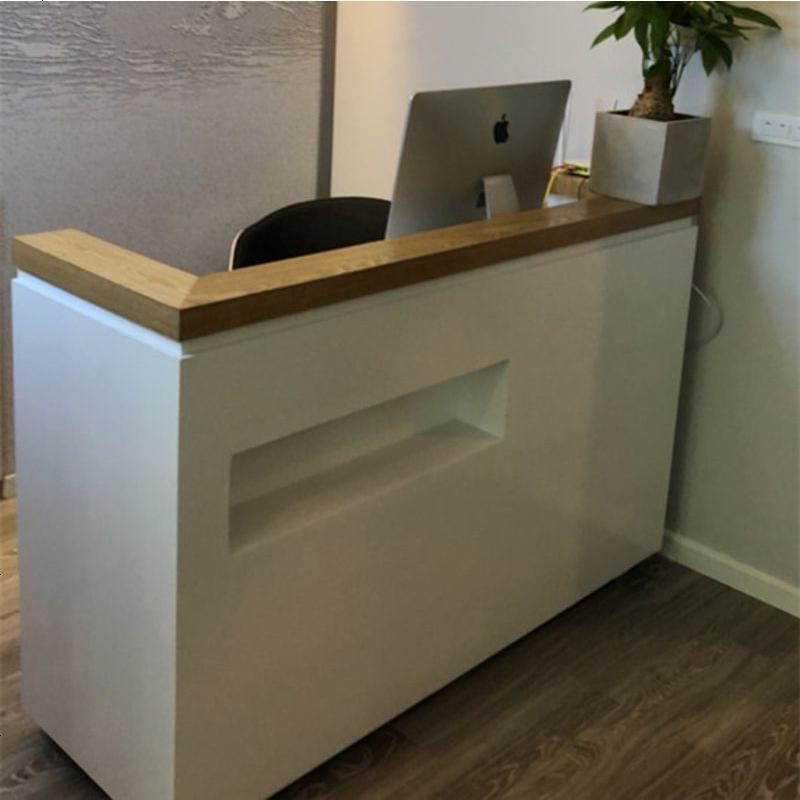 烤漆收银台简约理发店柜台美发店服装店吧台美容院前台公司接待台视频