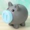 小猪可爱萌儿童存钱罐少女心储蓄罐创意生日礼物礼品礼品M0|黑色小猪蓝色鼻子