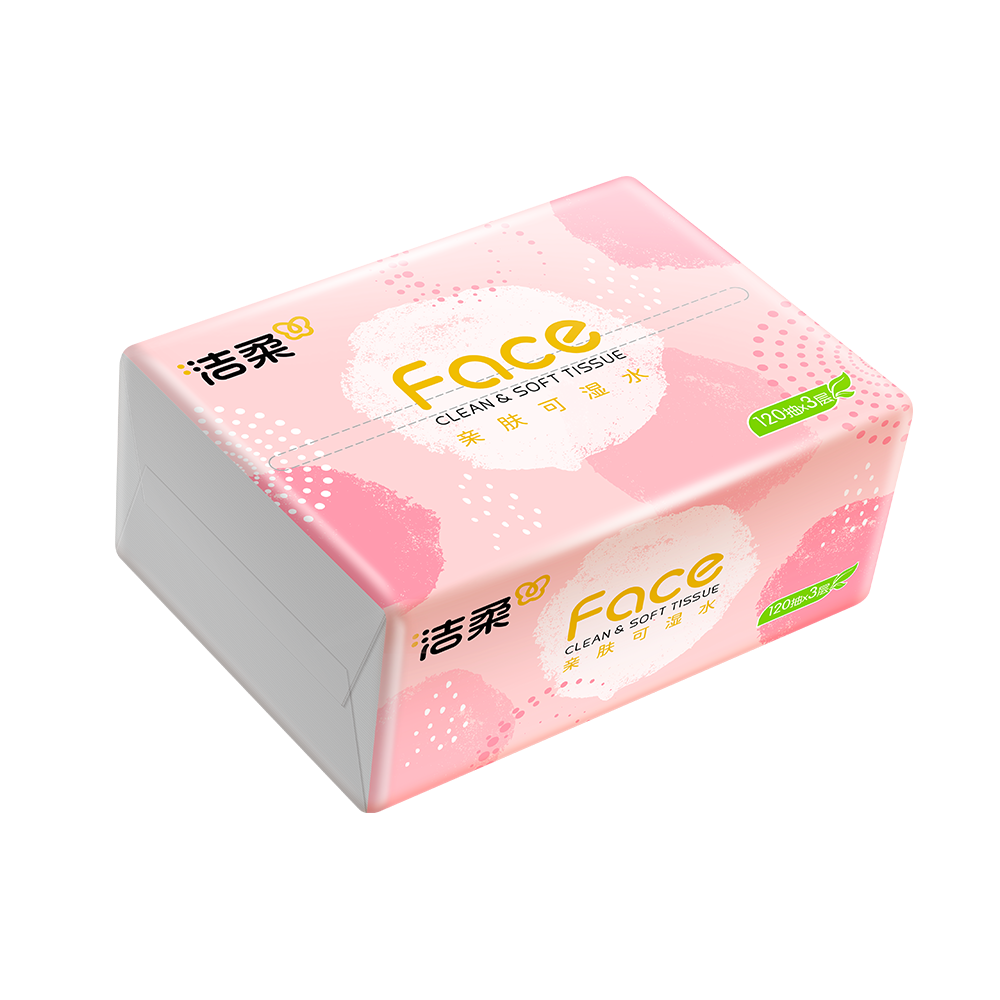 TR056501A洁柔牌纸面巾(粉色软抽)100抽3层(4包装)高清大图