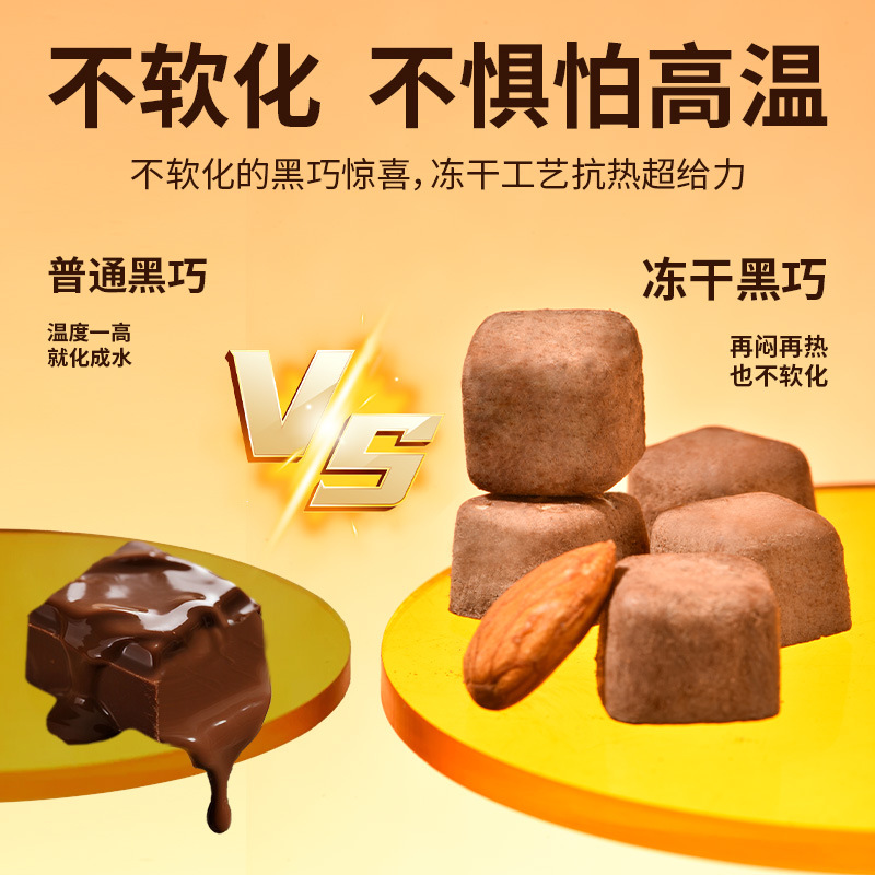 [4罐]2种口味 巴旦木+腰果味 法思觅语 冻干黑巧魔方巴旦木腰果味纯可可脂黑巧克力浓郁可可香旗舰店高清大图