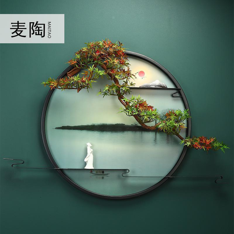 新中式迎客松现代简约家用北欧装饰客厅沙发背景墙装饰画壁画挂画_168
