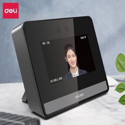 得力(deli) 大容量存储动态人脸识别智能云考勤机 1500张面容 一键报表 AH400-C