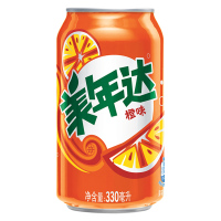 百事可乐 美年达(Mirinda) 橙味汽水 330mL*6听 六联包