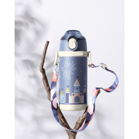 babycare儿童保温杯带吸管防摔外出携带宝宝喝水杯子婴儿保温水壶 保温用品 纳瓦克森林 350ml