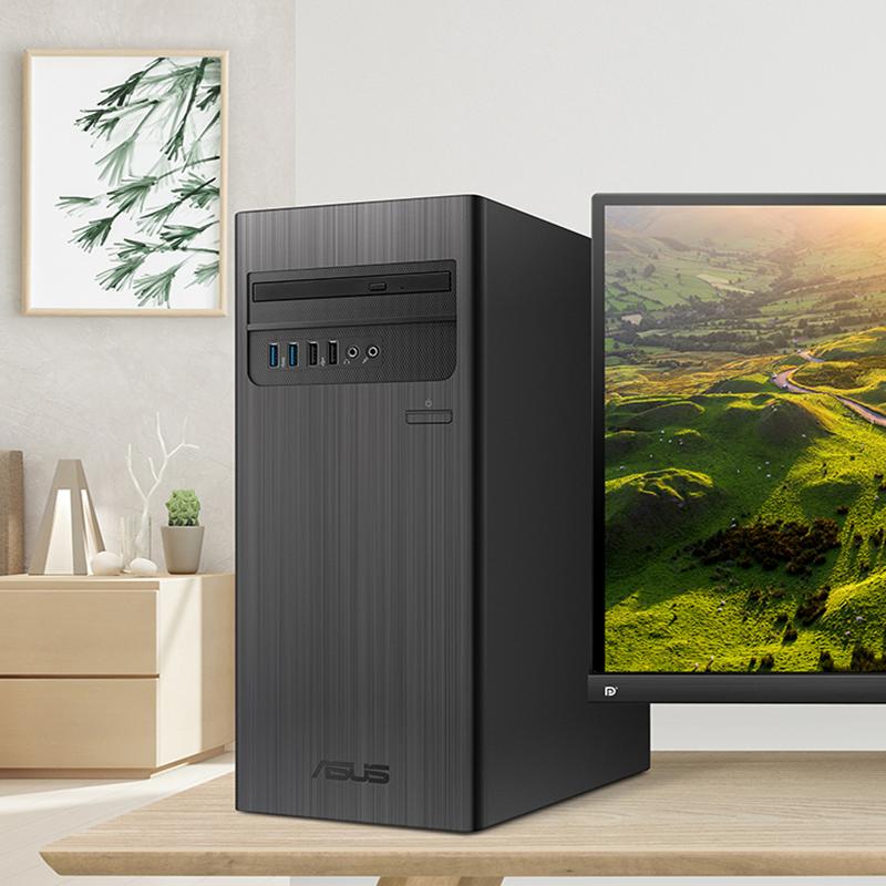 华硕(ASUS) 碉堡23.8英寸台式电脑S300TA高性能娱乐家用商务高效学习办公电脑台式机电脑主机套装 (I5-10400F 8G 512G WIFI WIN10 2G独显)