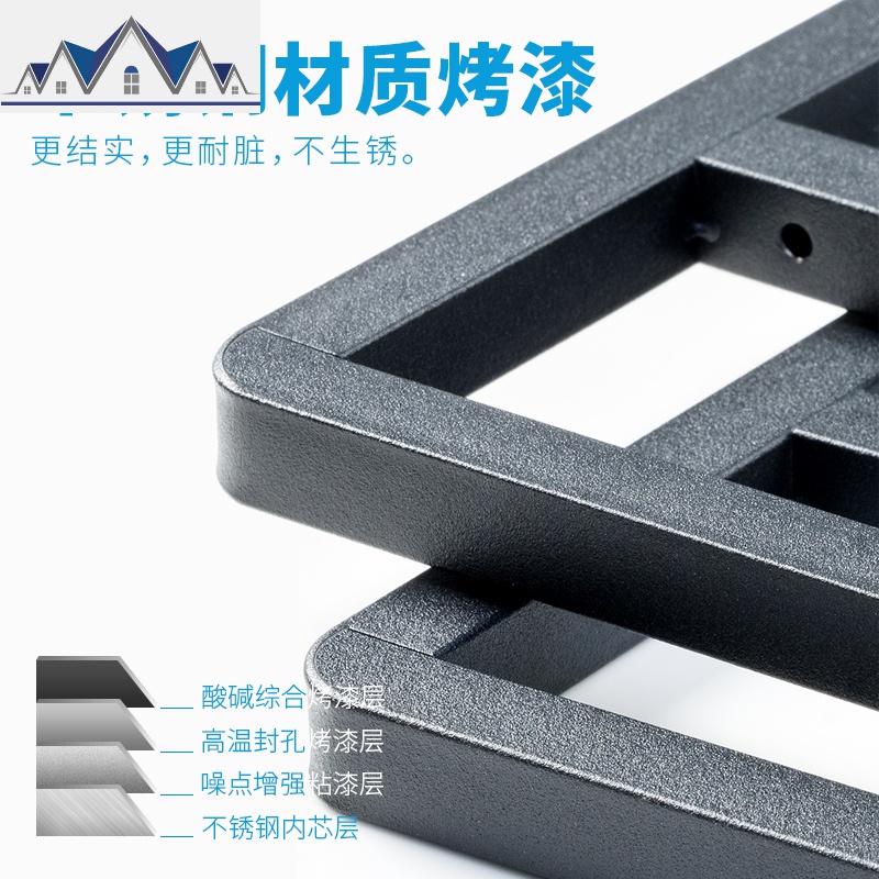 黑色厨房置物架不锈钢调味料架用品台面刀架多层油盐酱醋收纳架子 三维工匠高清大图