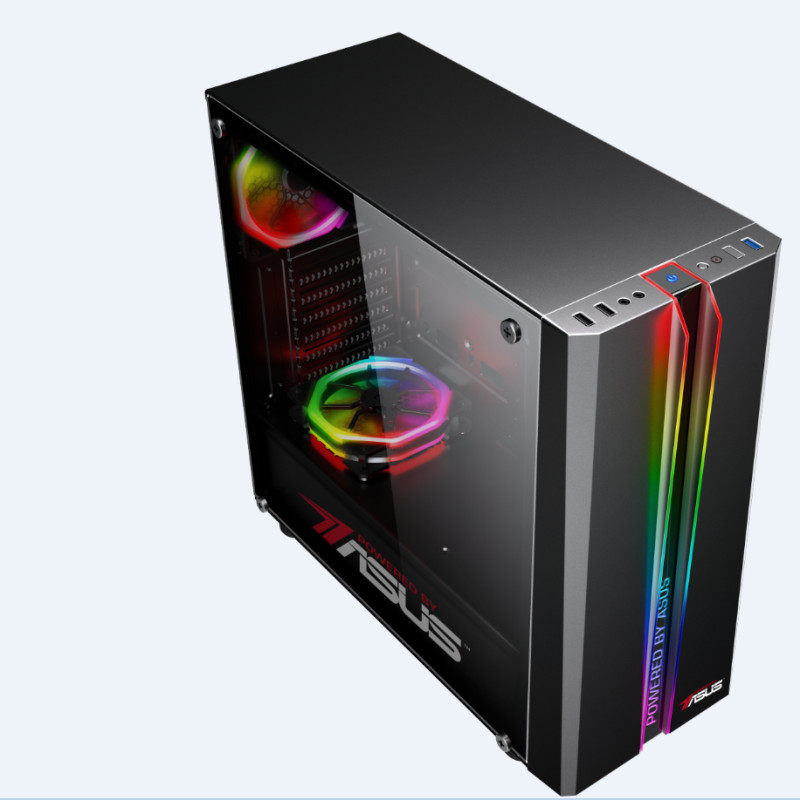 航嘉huntkeymvp2海神侧透机箱水冷游戏支持大板背线静音