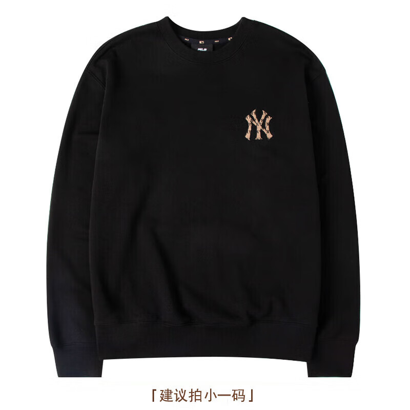 美职棒(MLB) 卫衣男女老花大logo休闲套头长袖上衣 3AMTM1234-50BKS