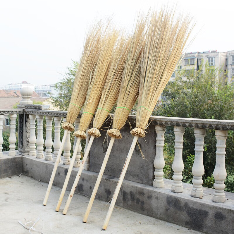 谋福 芨芨草大扫把植物织机扫把 环卫大笤帚保洁用品扫帚(10件装)
