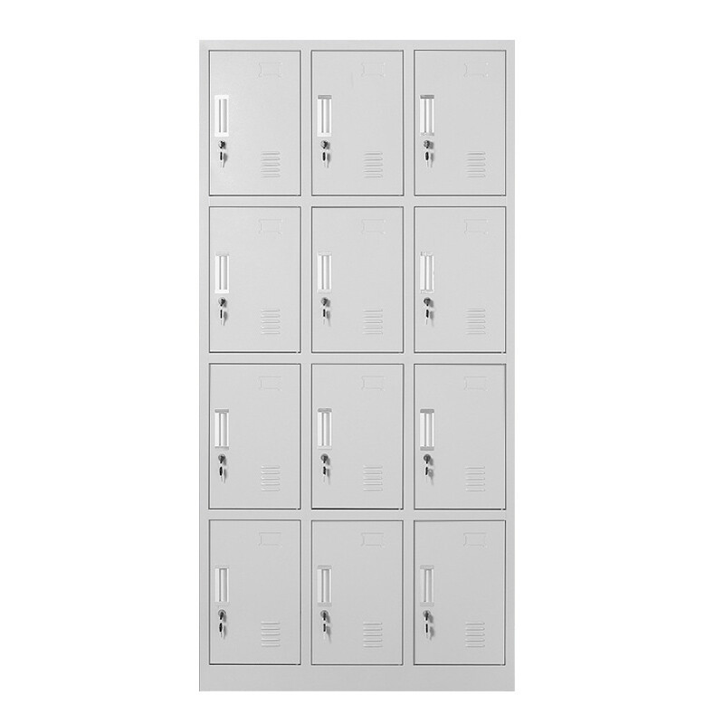 苏宁 质凡 办公家具 十二门更衣柜储物柜带锁多门柜/900*350*1800高清大图