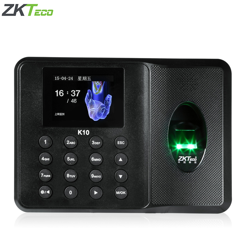 ZKTeco/中控智慧K10指纹考勤机打卡机彩屏高速识别指纹机免软件U盘下载