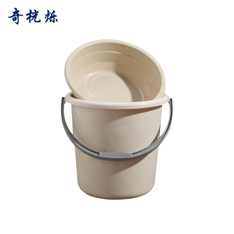 奇桄烁水桶+盆杏色小号组高清大图