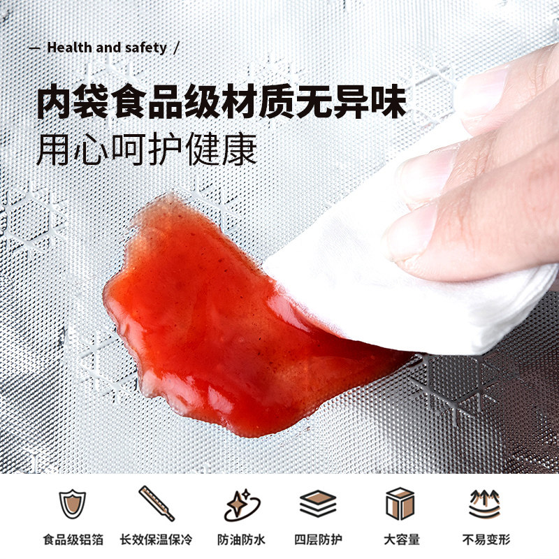 饭盒手提包保温袋便当饭兜帆布上班族带饭小学生大容量装盒饭1085高清大图