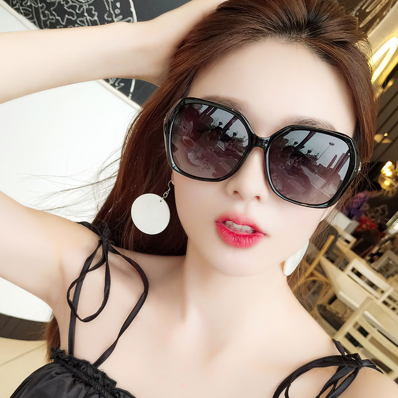 新款大框偏光韩版潮防显瘦眼镜女墨镜圆脸紫外线网红太阳镜女2021